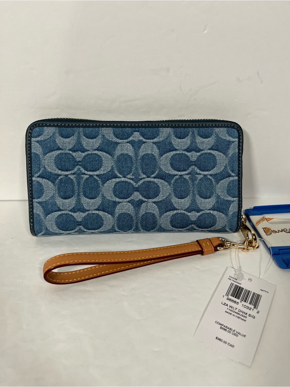 ‼️LAST 1 NWT Coach Long Zip Around Wallet In Signature Denim - Picture 2 of 6